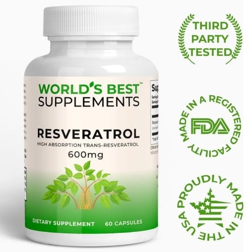 World's Best's Resveratrol supplement is third party tested, made in a FDA registered facility, and proudly made in the USA.