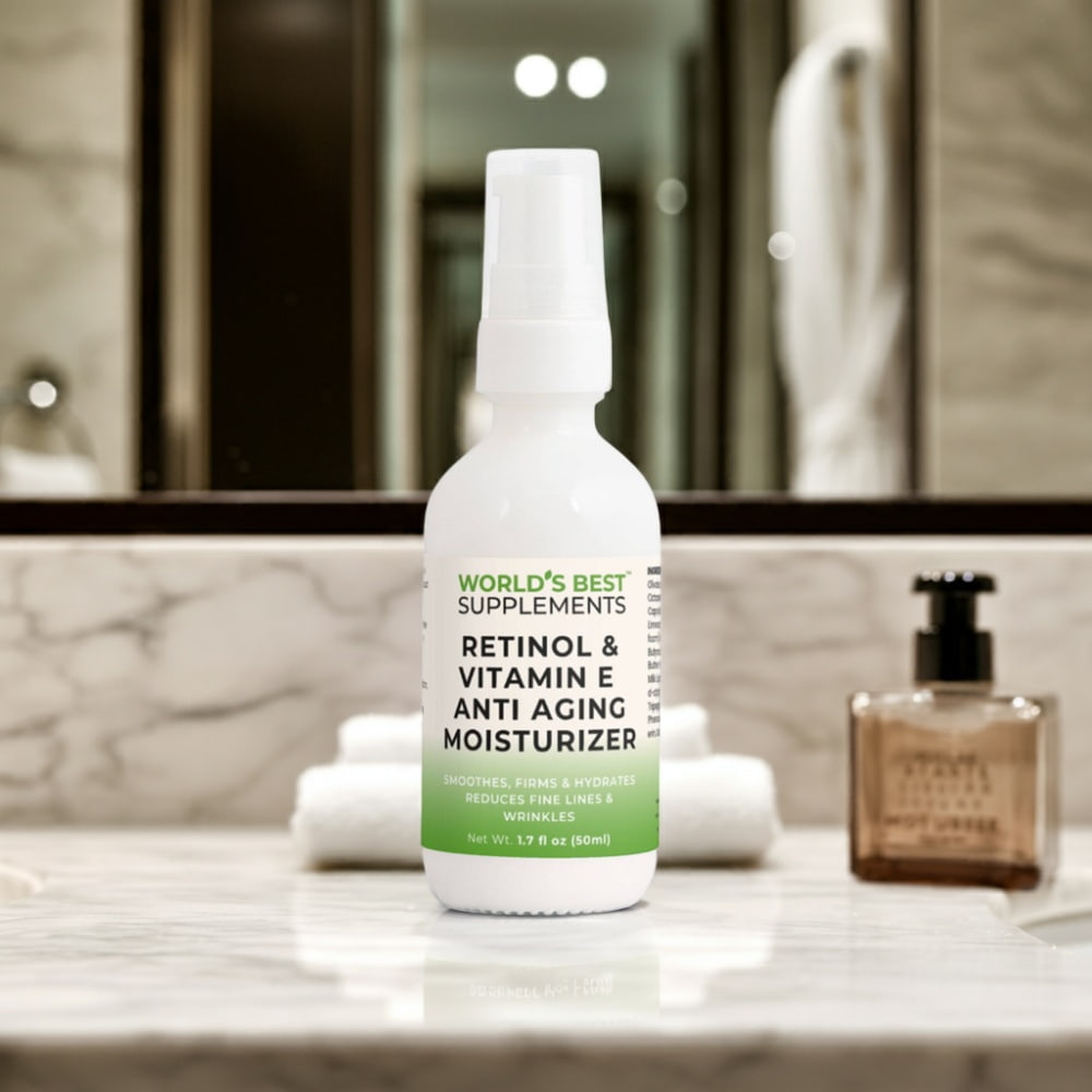 Retinol and Vitamin E Anti-Aging Face Moisturizer by World's Best Supplements.