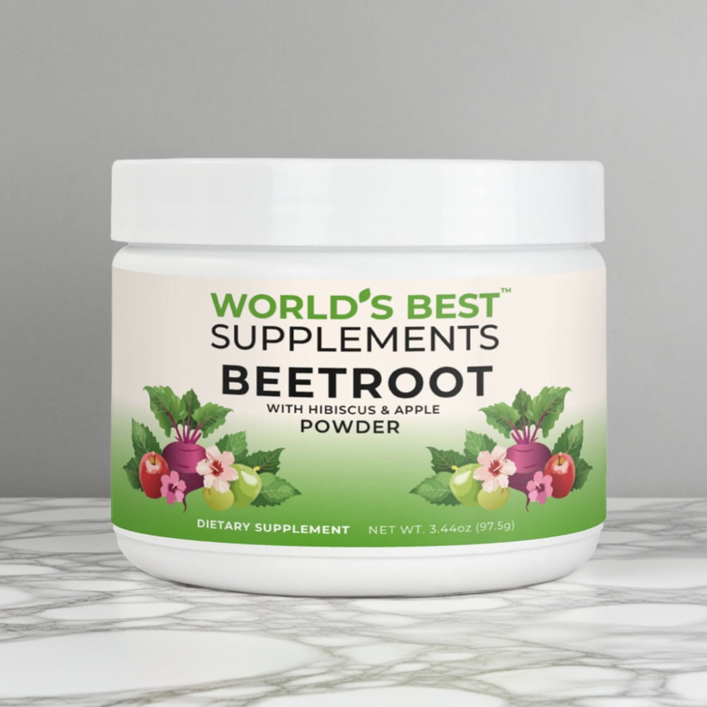 Beetroot Powder with Hibiscus and Apple 3.44 oz from World's Best Supplements.