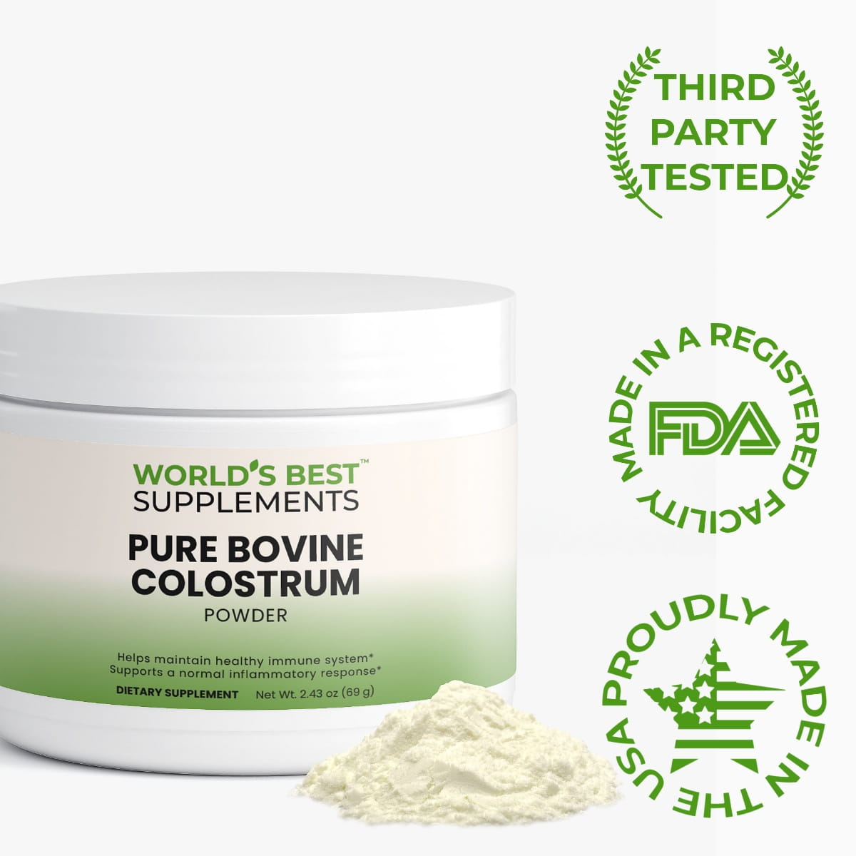 Third-party tested Bovine Colostrum Powder