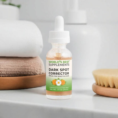 Dark Spot Corrector Serum for Sensitive Skin in a 1 ounce dropper bottle from World's Best Supplements.