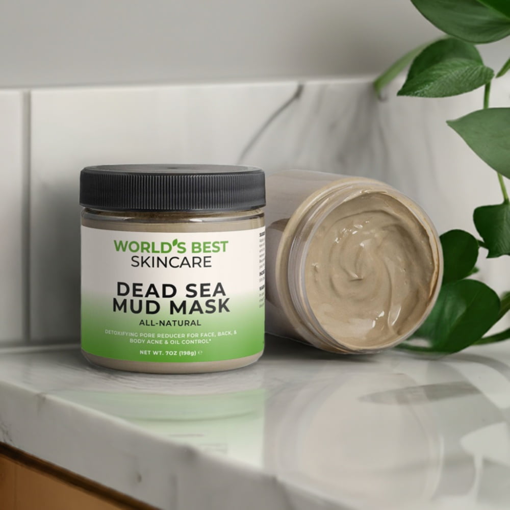Two containers of World's Best Supplements' Dead Sea Mud Mask.
