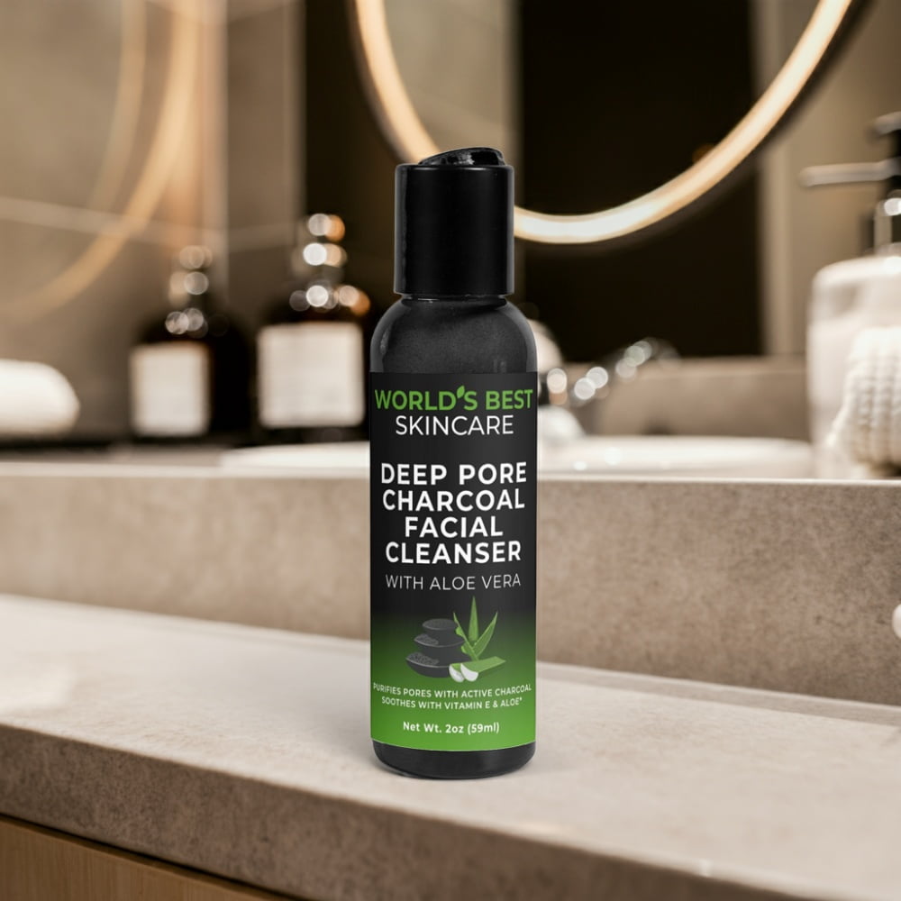Deep Pore Charcoal Facial Cleanser 2 Ounce Bottle from World's Best Skincare.