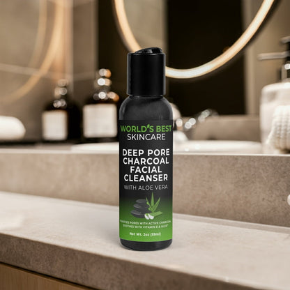 Deep Pore Charcoal Facial Cleanser 2 Ounce Bottle from World's Best Skincare.
