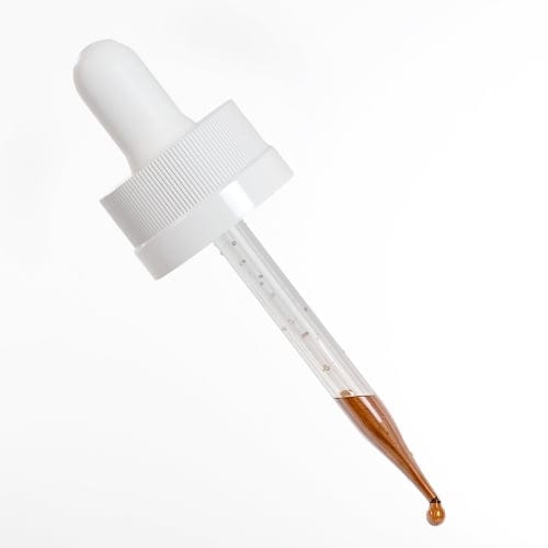 A dropper showing the Peptide Hair Growth Serum from World's Best Supplements featuring Growth Factor Peptides, Rosemary Extract, Eucalyptus and more.