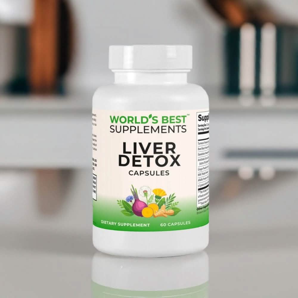 A bottle of Liver Detox, a good cleanse, containing 60 Capsules equal to 30 Daily Servings from World's Best Supplements.