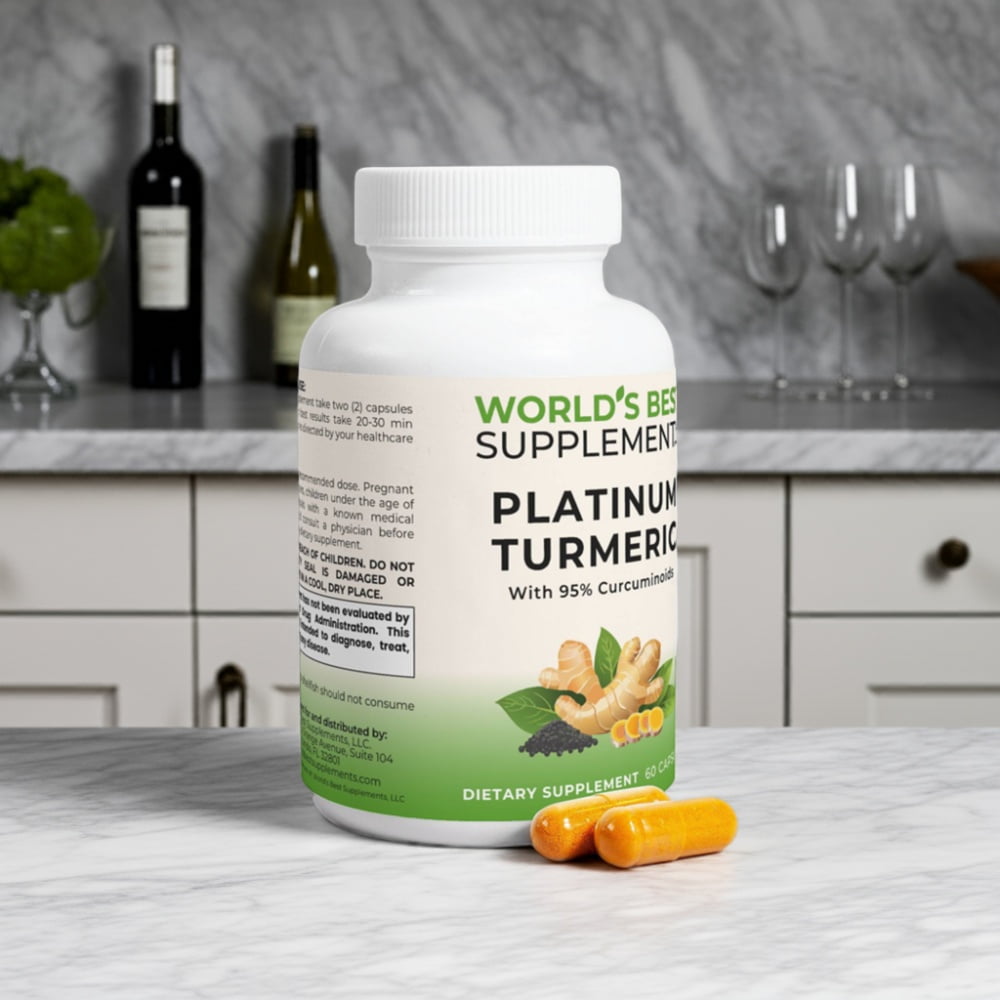 Platinum Turmeric 60 Capsules from World's Best Supplements.